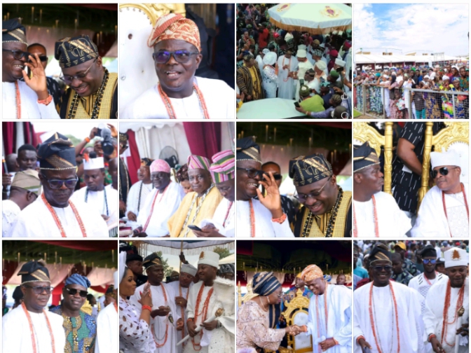 OLU ILARO HONOURS OLOFIN OF ADO-ODO AT SECOND CORONATION ANNIVERSARY, PRESENTS BRAND NEW SUV ON BEHALF OF GOVERNOR DAPO ABIODUN