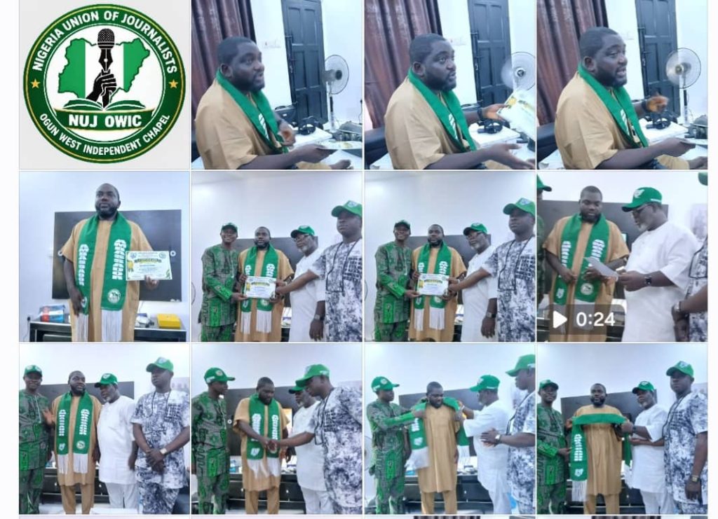 NUJ OGUN WEST INDEPENDENT CHAPEL DECORATES ENGR. BODE OLABISI AS AMBASSADOR, SECURES SUPPORT FOR UNION DEVELOPMENT